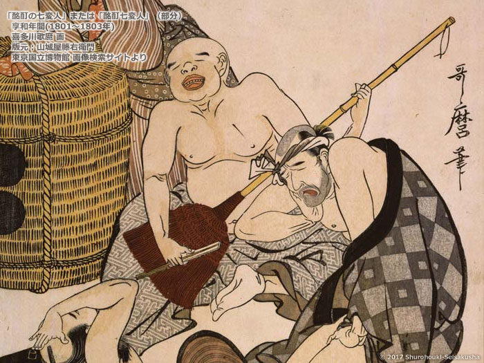 酩酊七変人(1801-1803)-喜多川歌麿-東京国立博物館 画像検索サイトより