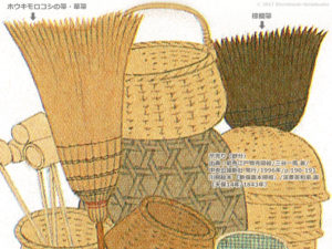 江戸時代の棕櫚箒-笊売り/川柳絵本-新撰画本柳樽/渓斎英和泉 画/天保14年=1843年