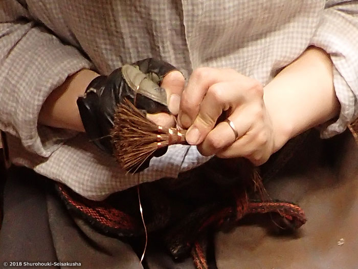 棕櫚箒-鬼毛ミニ箒すり鉢用の製作