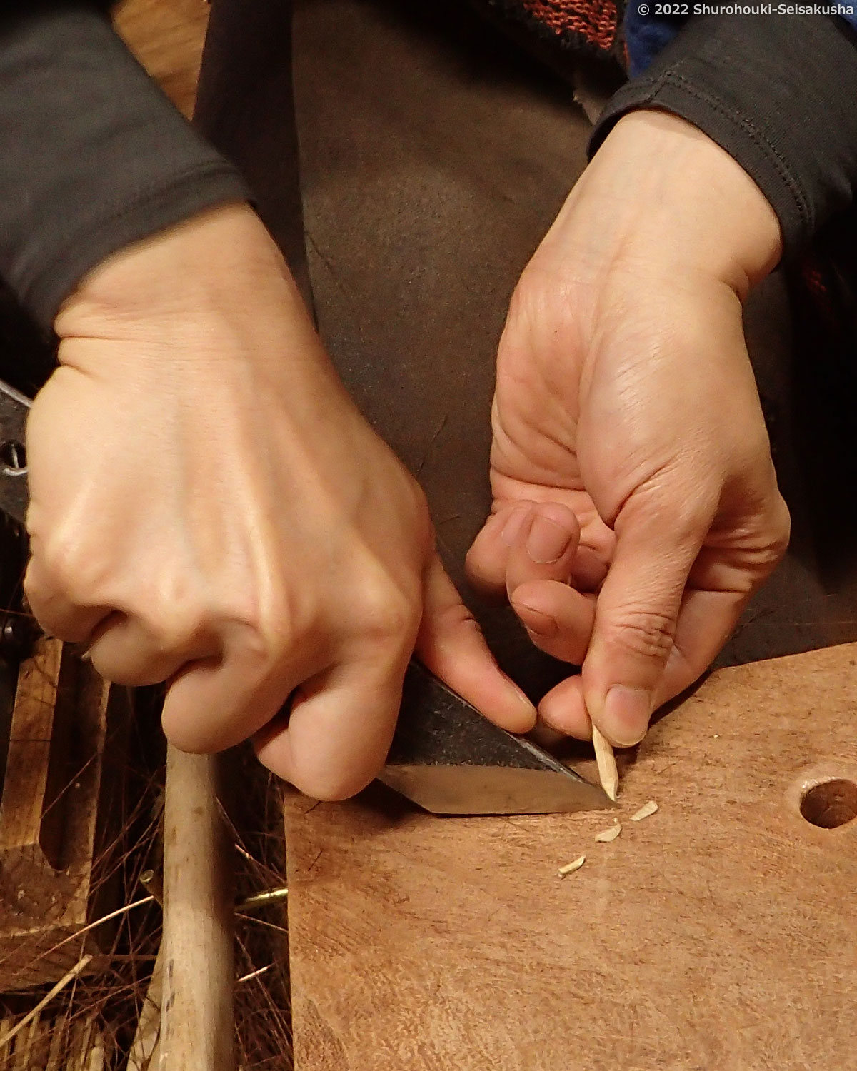 棕櫚箒-棕櫚皮荒神箒1玉の製作 棕櫚箒-棕櫚皮荒神箒1玉の製作
